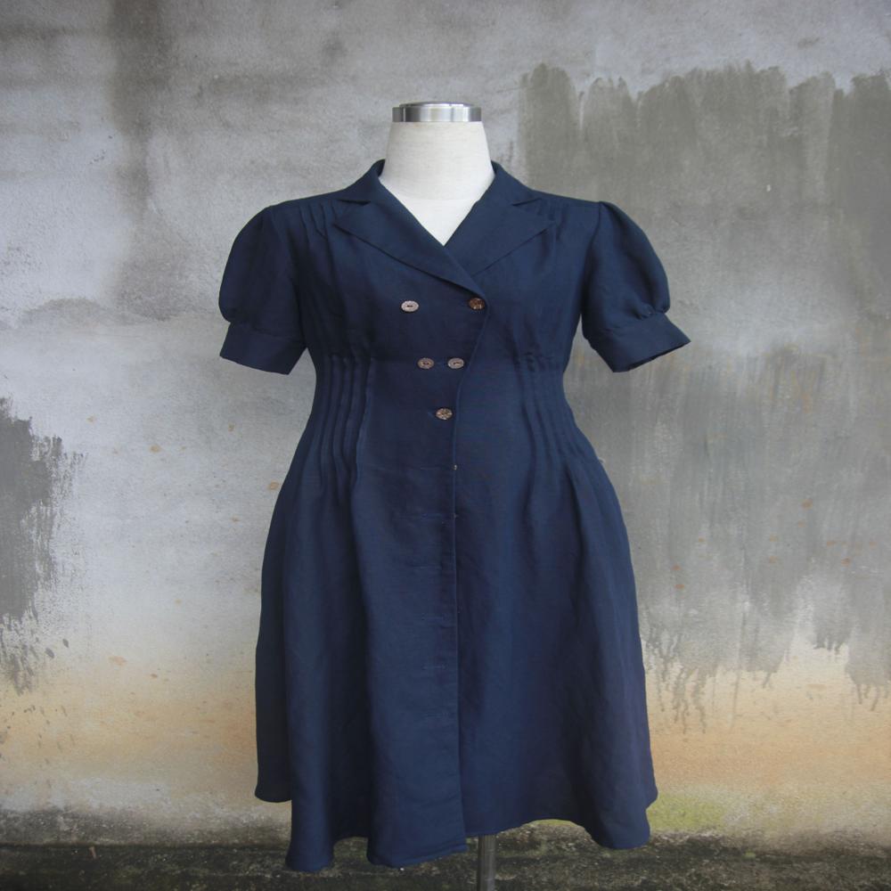 Pure Linen Tunic Dress Solid Women Linen Dress