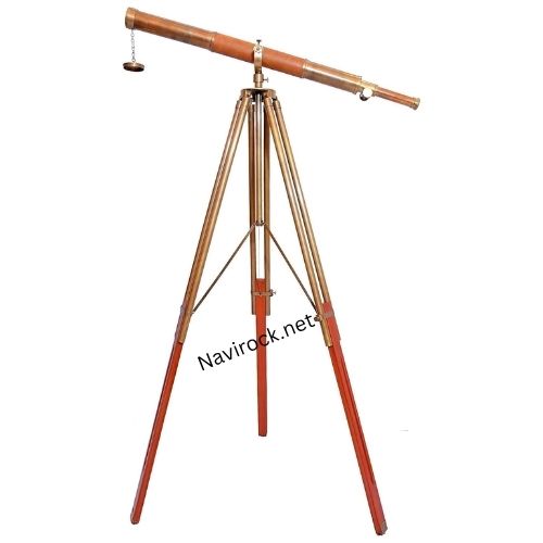  Vintage Designer Style Antique Brass Finish Telescope Unique Brown Leather Covered Tube Nautical Single Barrel