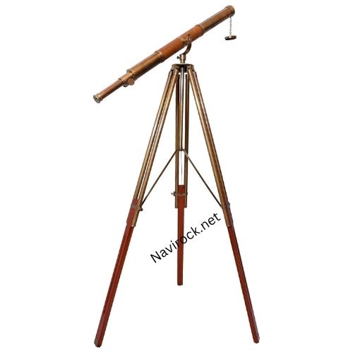  Vintage Designer Style Antique Brass Finish Telescope Unique Brown Leather Covered Tube Nautical Single Barrel