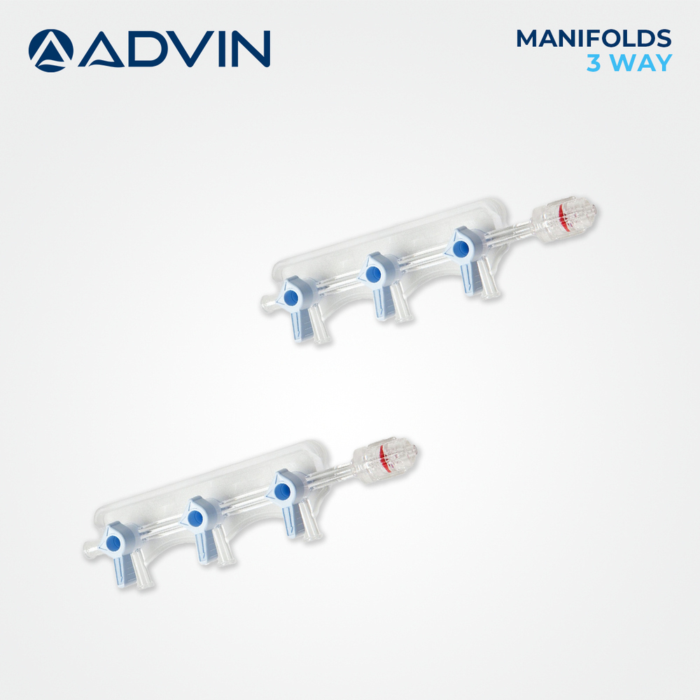Interventional Flow Management Device - Medical Grade Polycarbonate, 2/3 Port, Transparent Body With Blue/white Ports And Red Indicator, Leak-proof Pressure Resistant Manual Valve