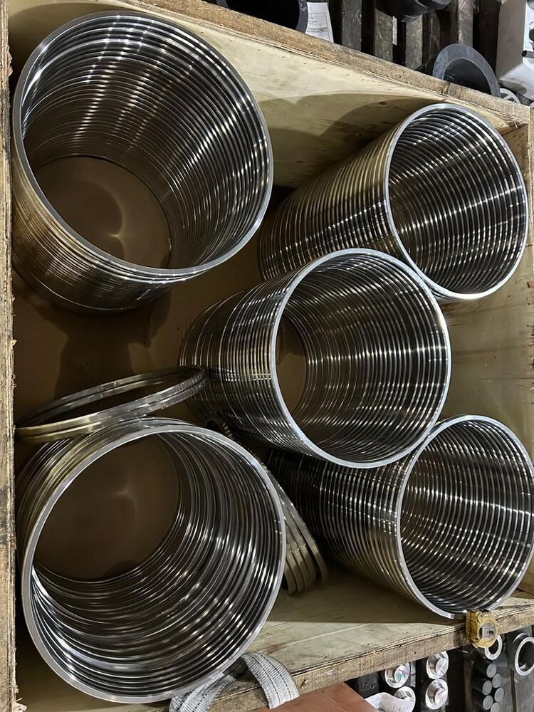 Nickel Alloy Spiral Wound RTJ Gasket - Nickel Alloy 200/201, Custom Sizes, Silver Grey, High Pressure & Temperature Resistance