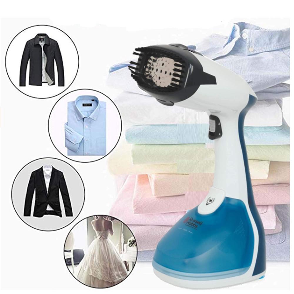 Russell Hobbs RGS1500 HANDY 1500W Garment Steamer | 260ml Detachable Tank | 26g Steam, Auto Shut-Off | Portable Travel Steam Iron | Kills 99.9% Bacteria | Brush Attachment | 2-Year Warranty (Silver)