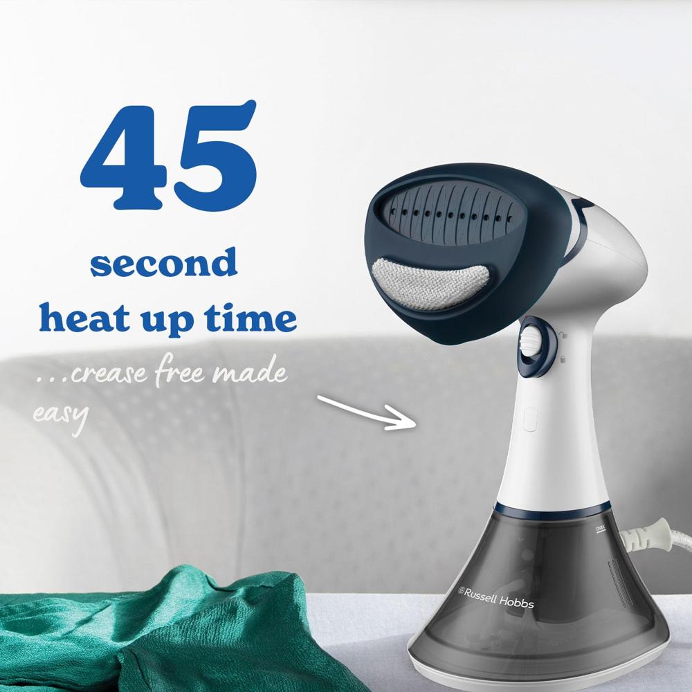 Russell Hobbs 1600W Steam Genie Handheld Garment Steamer | No Ironing Board Needed, Ready to Use in 45s |200 ml Detachable Water Tank, Compact Clothes Steamer, Home & Travel |10 m Steam Time, 25592-56