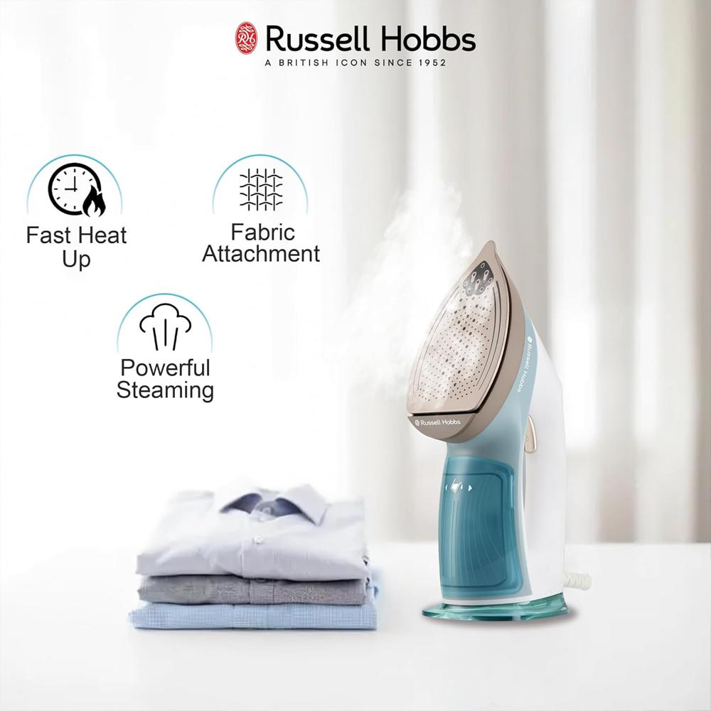 Russell Hobbs 1960W Handheld Garment Steamer RGS1960HANDY | Constant Powerful Steam Flow Vertical & Horizontal Steaming | Kills 99.9%* Bacteria, Eco & Boost Modes, Fast heat up | 2 Years Warranty