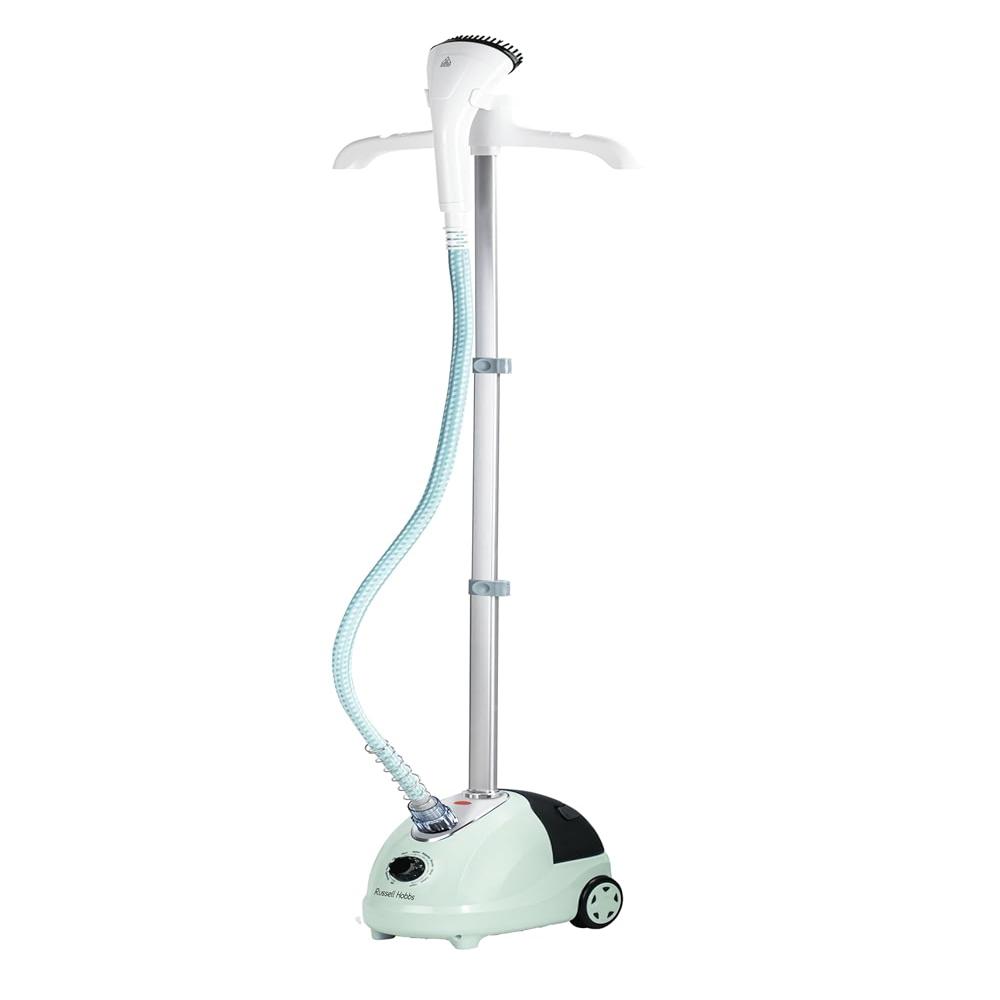 Russell Hobbs RGS2000SP Garment Steamer | 2000 Watts Powerful Steaming | 9 Steam Levels | 1.8L Detachable Tank | Adjustable Height (1.0-1.5M) & Ironing Board | Mobile With Wheels | 2-Year Warranty