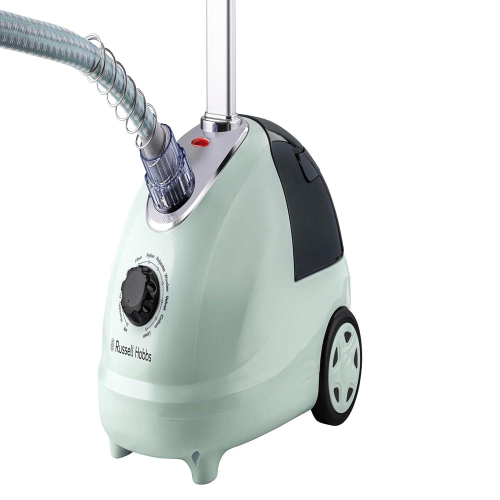 Russell Hobbs RGS2000SP Garment Steamer | 2000 Watts Powerful Steaming | 9 Steam Levels | 1.8L Detachable Tank | Adjustable Height (1.0-1.5M) & Ironing Board | Mobile With Wheels | 2-Year Warranty