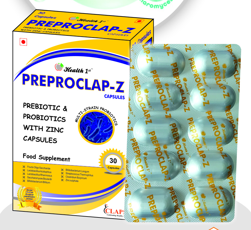 Preproclap-Z Prebiotic And Probiotics With Zinc Capsules