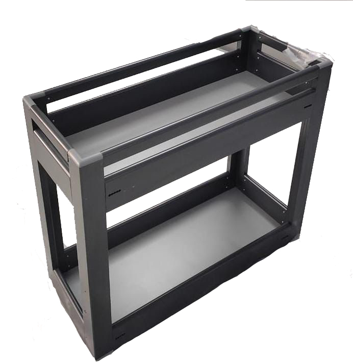 Dark Grey Aluminium 2 Self Pullout Basket