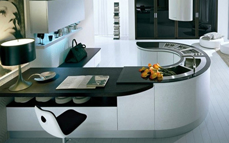 Luxury Curved Island Modular Kitchen