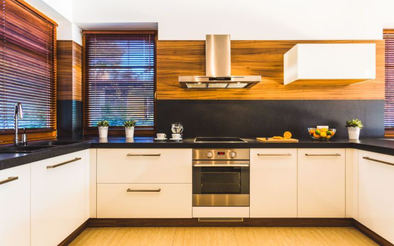 Elegant White Wood Modular Kitchen