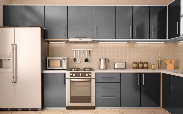 Charcoal Grey Modular Kitchen