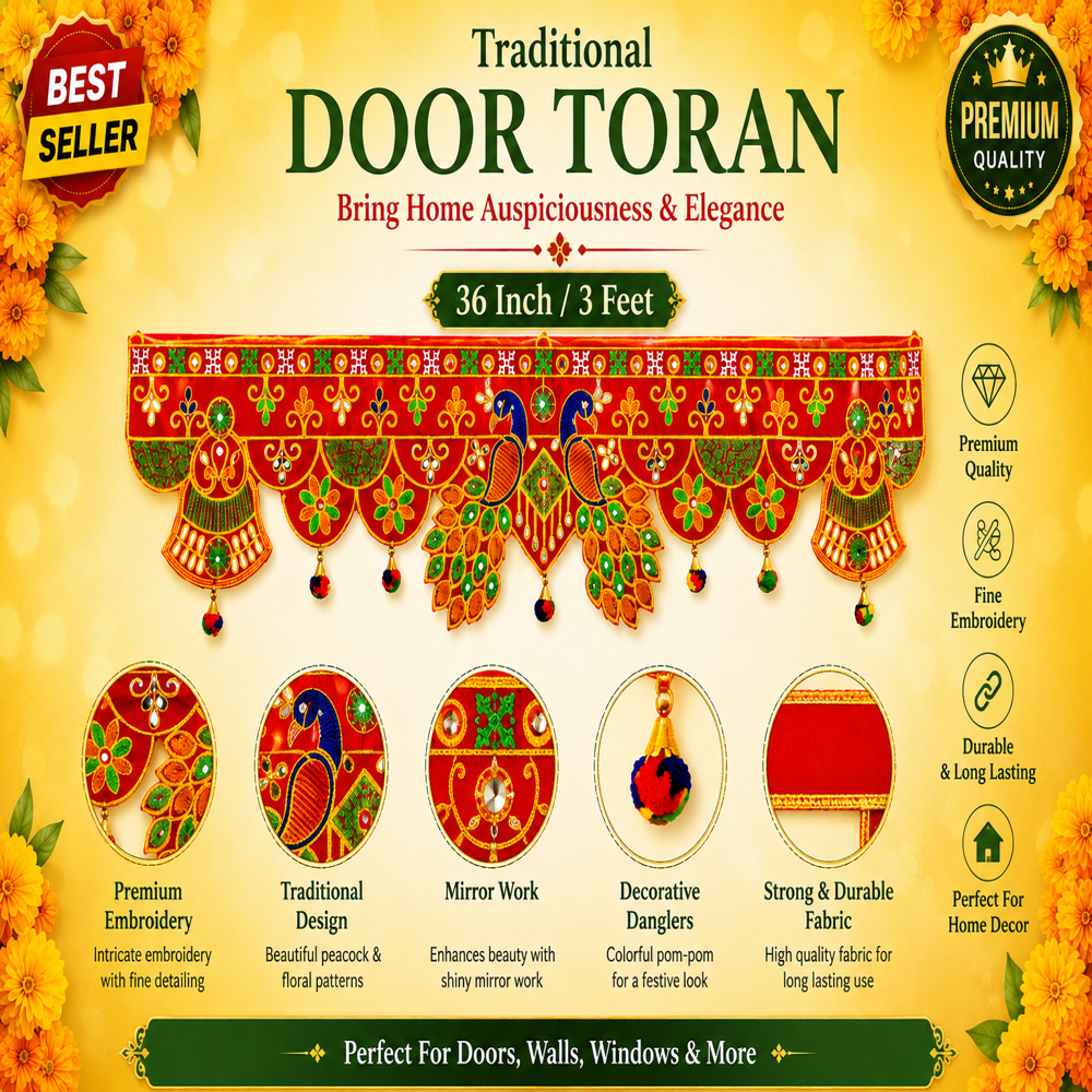 KRISHNA HANDLOOM Elegant Decorative Door Entrance Festival Art  W 1