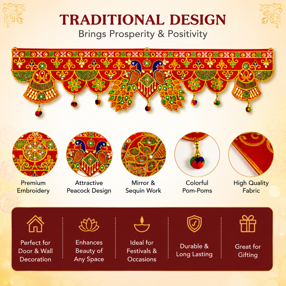KRISHNA HANDLOOM Decorative Festival Main Gate Decor W 3