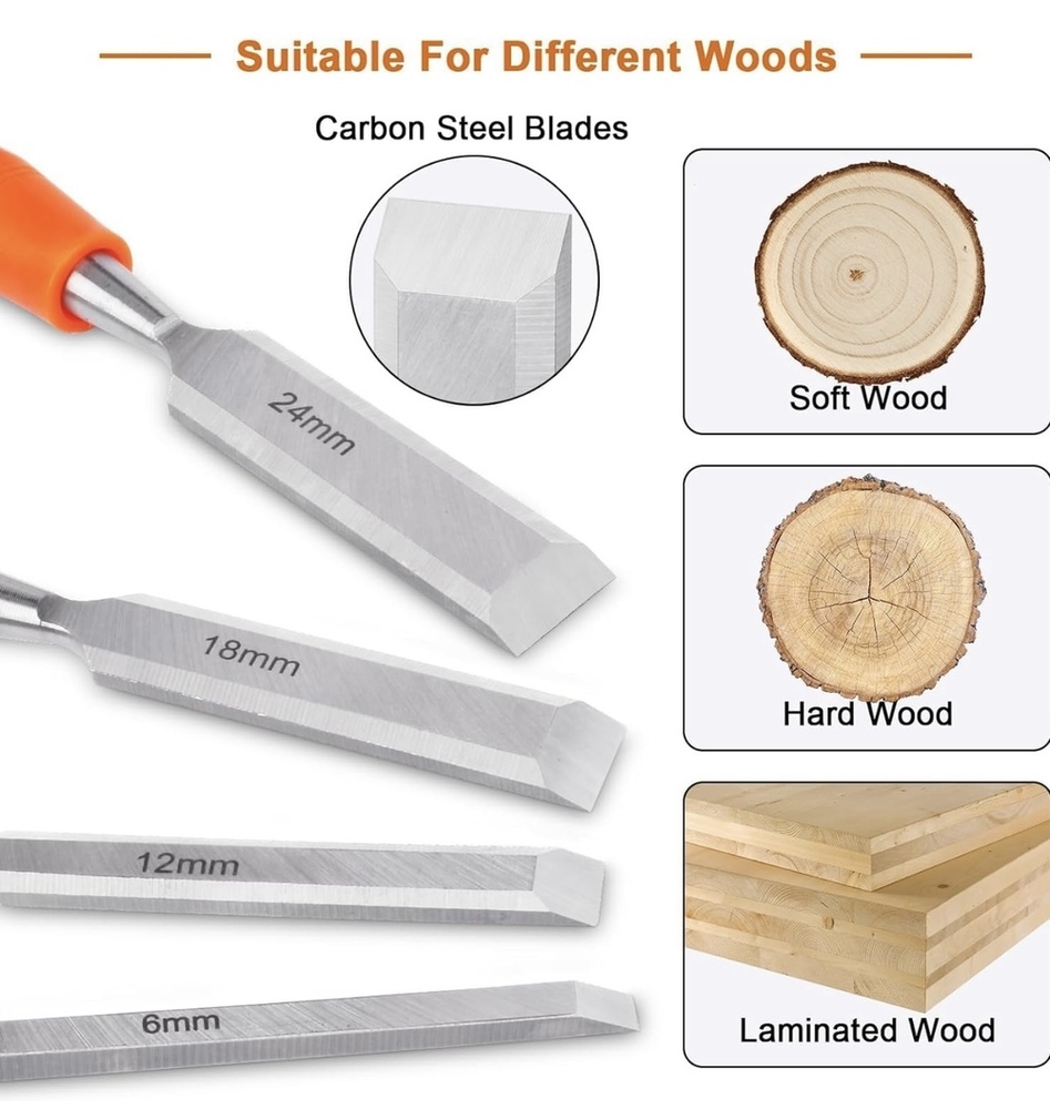 4 Piece Wood Chisel Sets