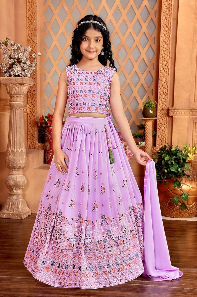 Pink Color Kids Wear Lehnga Choli