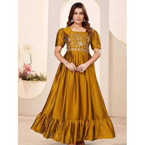 Golden Color Long Kurtis