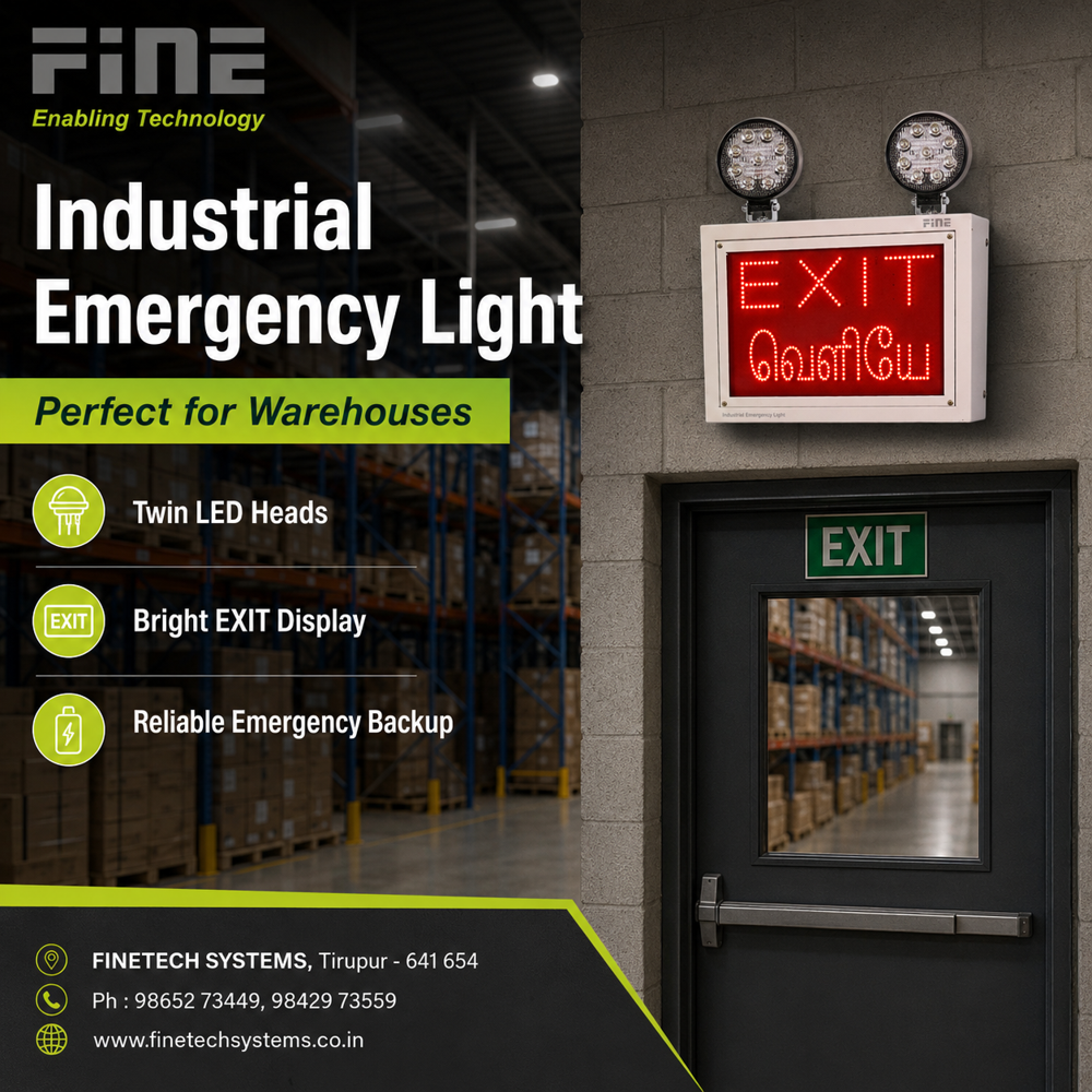 Industrial Emergency Exit Light With LED Red Sign