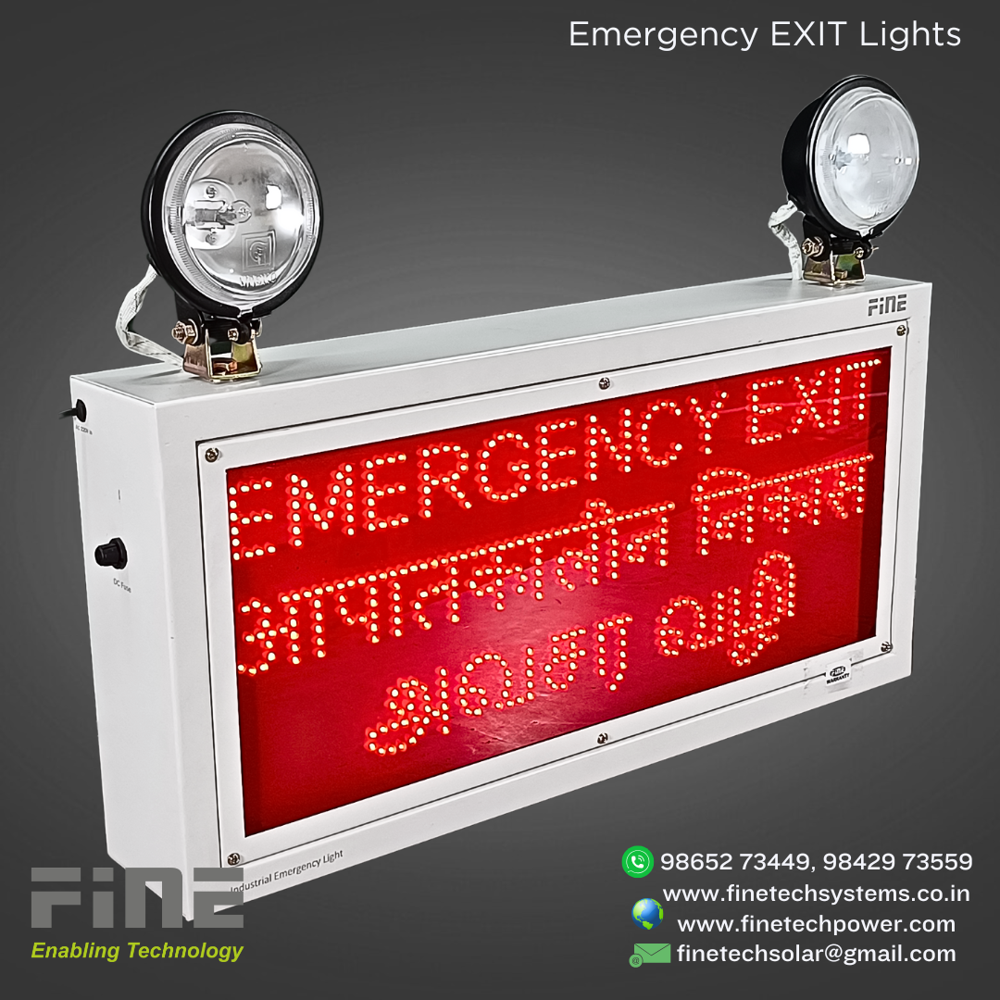 Industrial Emergency Exit Light With LED Sign Halogen Doom-IEL-E3-EEANAV