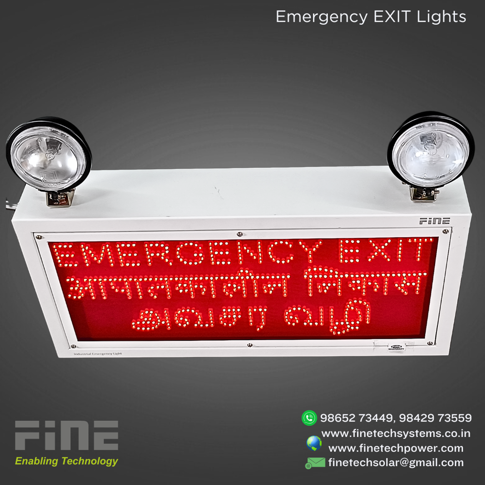 Industrial Emergency Exit Light With LED Sign Halogen Doom-IEL-E3-EEANAV