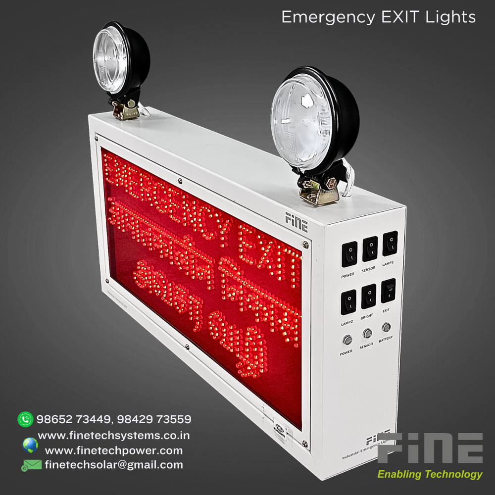 Industrial Emergency Exit Light With LED Sign Halogen Doom-IEL-E3-EEANAV