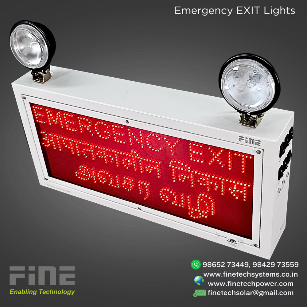 Industrial Emergency Exit Light With LED Sign Halogen Doom-IEL-E3-EEANAV