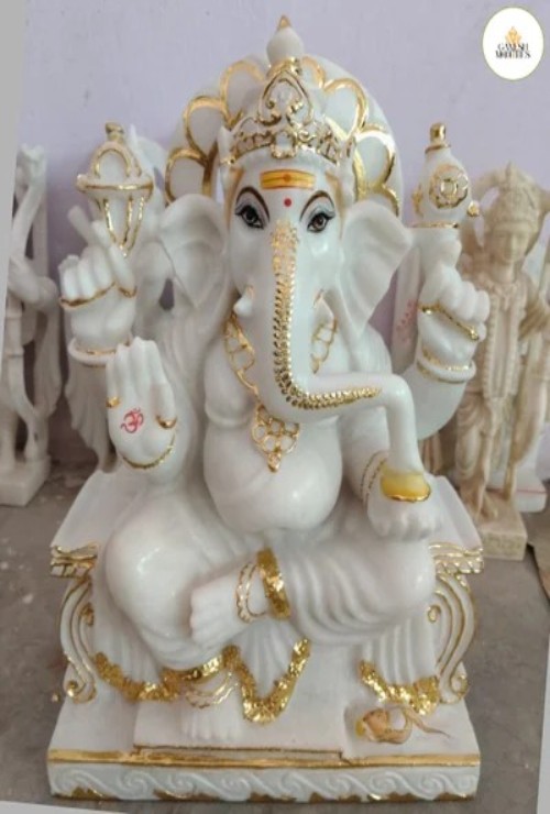 15 inch Shree Ganesh Marble Statue