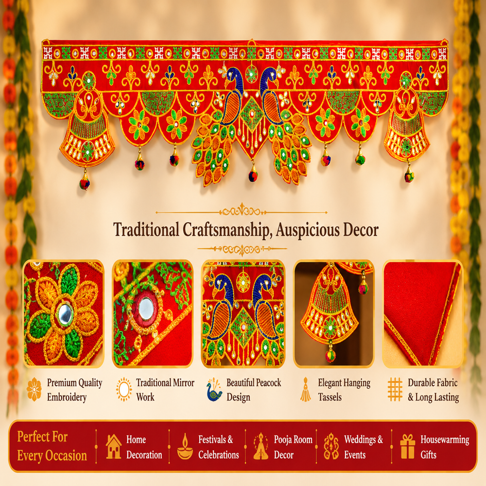 KRISHNA HANDLOOM Traditional Decorative Home Door Hanging  W 8
