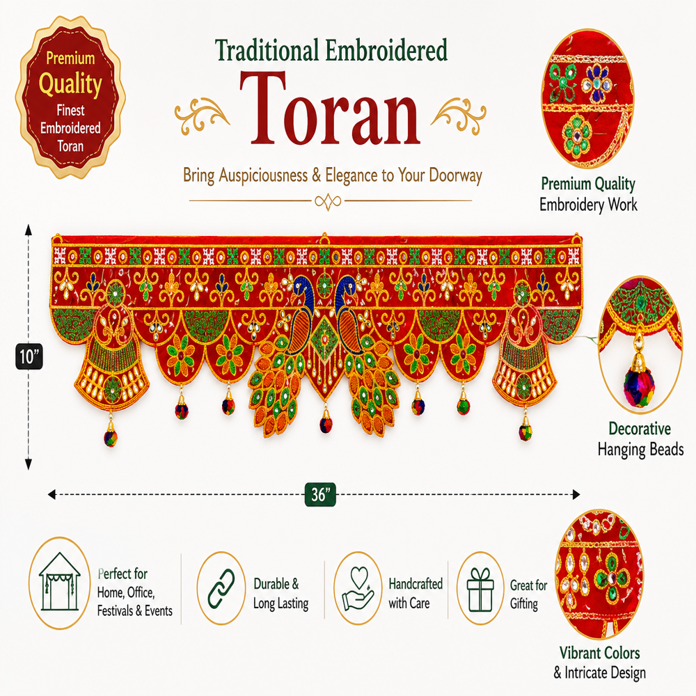 KRISHNA HANDLOOM Traditional Decorative Home Door Hanging  W 8