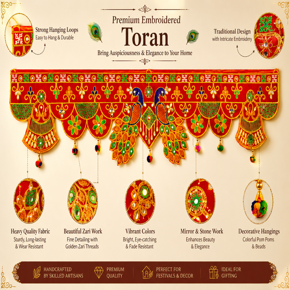 KRISHNA HANDLOOM Handmade Decorative Festival Main Gate Hanging  W 10