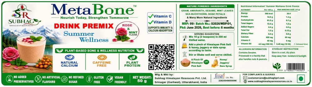 Meta Bone Summer Wellness Himalayan Drink Herbal tea