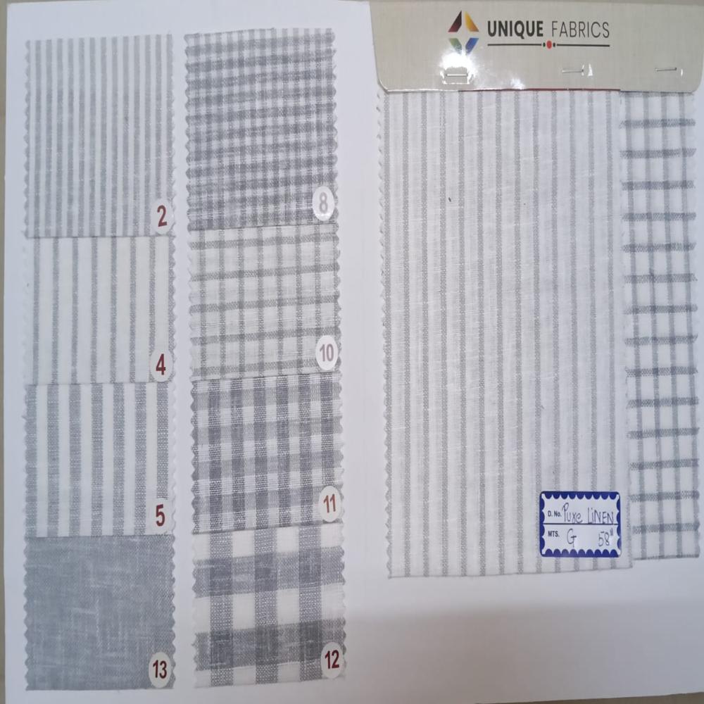COTTON LINEN CHECKS & STRIPES SHIRTING FABRICS