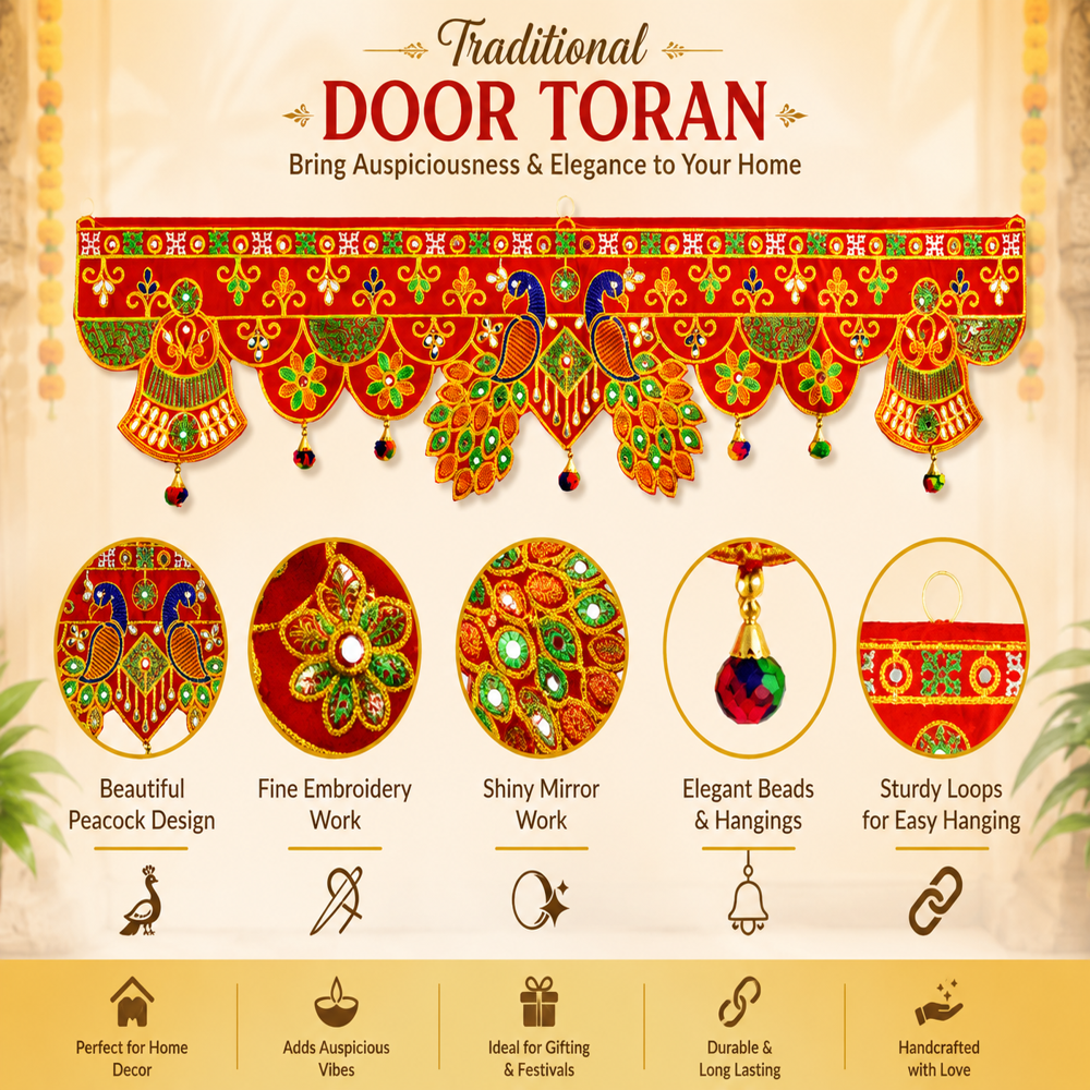 KRISHNA HANDLOOM Elegant Decorative Main Door Temple Hanging W 13
