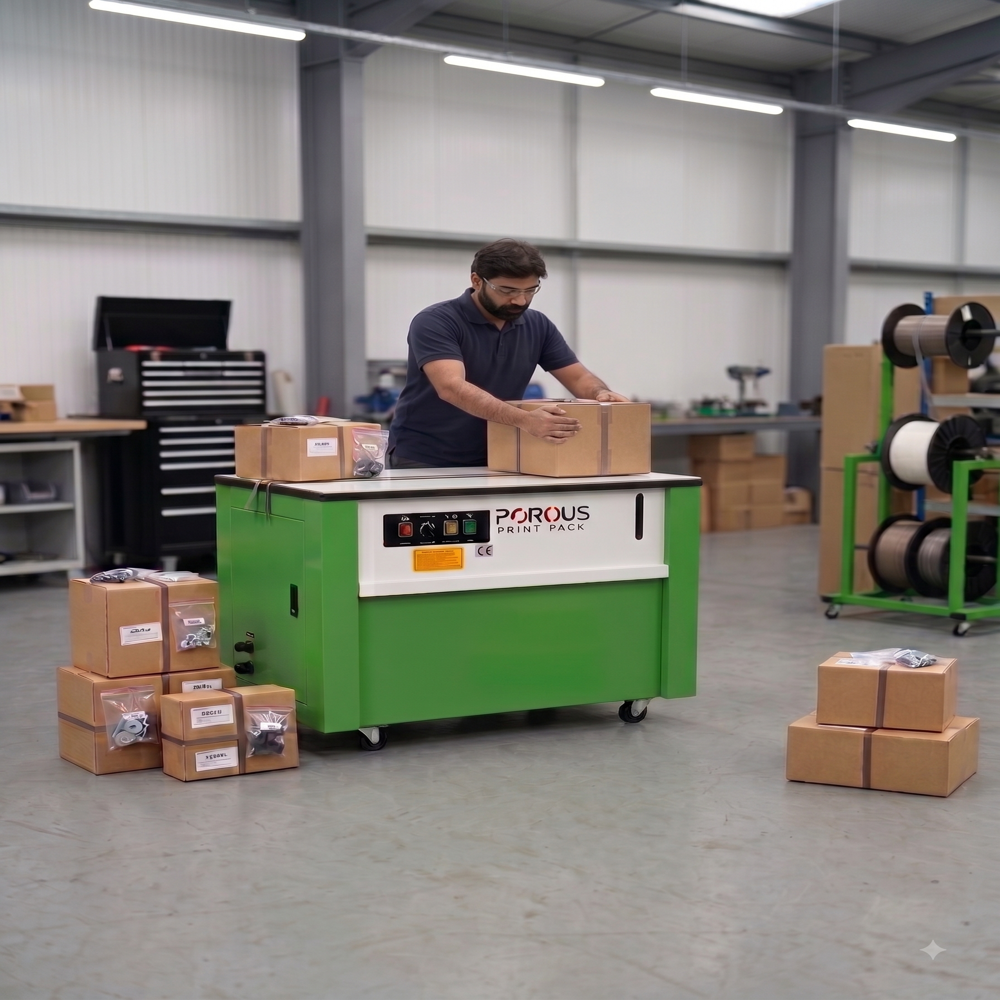 Box Strapping Machine - Color: Green/White