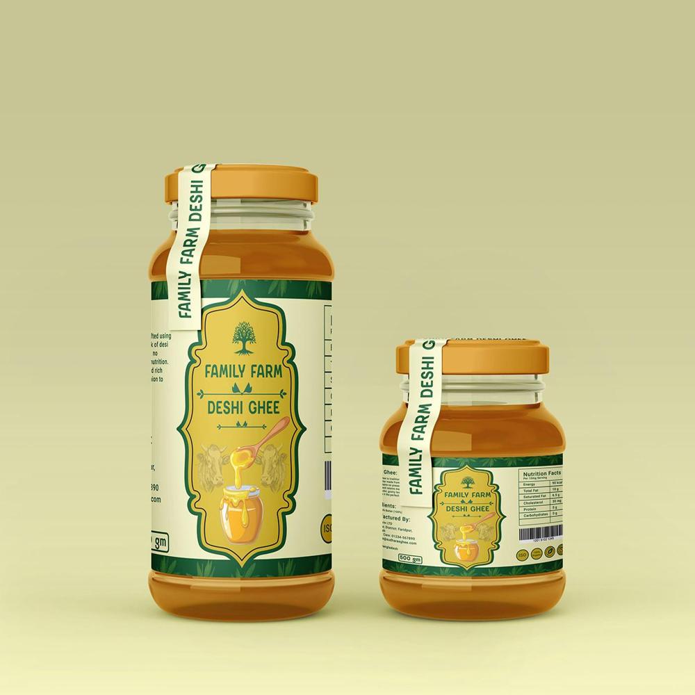 Ghee Jar Labels - Color: Multicolor