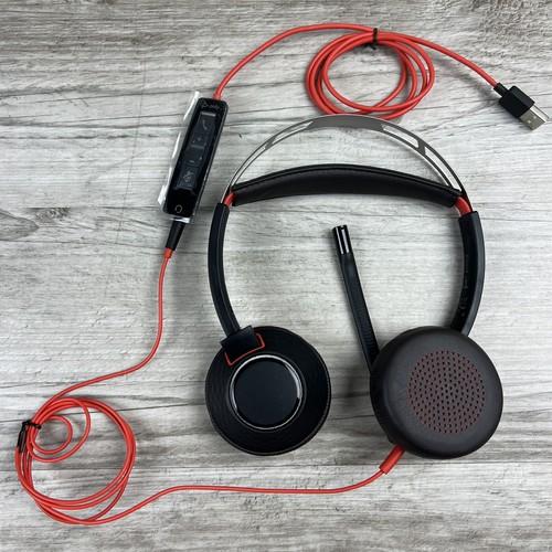 Plantronics Blackwire C5220 - Plastic & Synthetic Leather, Black With Red Accents | Noise-canceling Mic, Dynamic Eq, Inline Controls, Usb-a & 3.5mm Connectivity