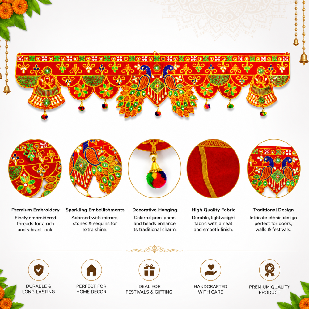 KRISHNA HANDLOOM Elegant Decorative Indian Wall Hanging  W 20