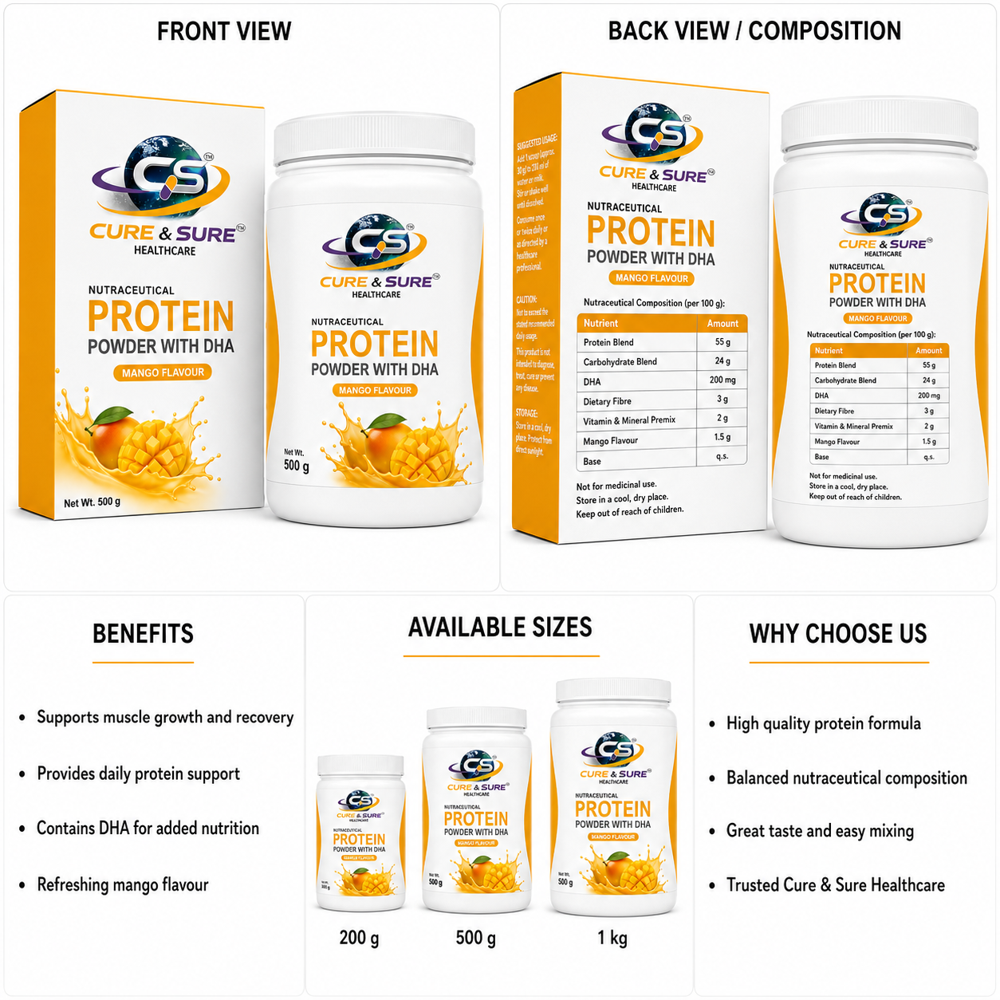 Nutraceutical Protein Powder With Dha With Mango Flavour Third Party Manufacturing