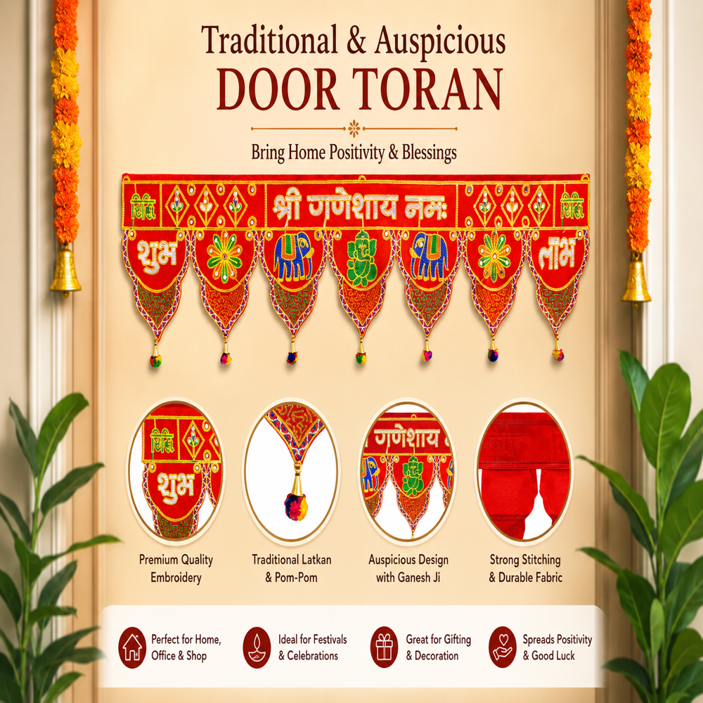 KRISHNA HANDLOOM Traditional Decorative Main Door Art Hanging  X 2