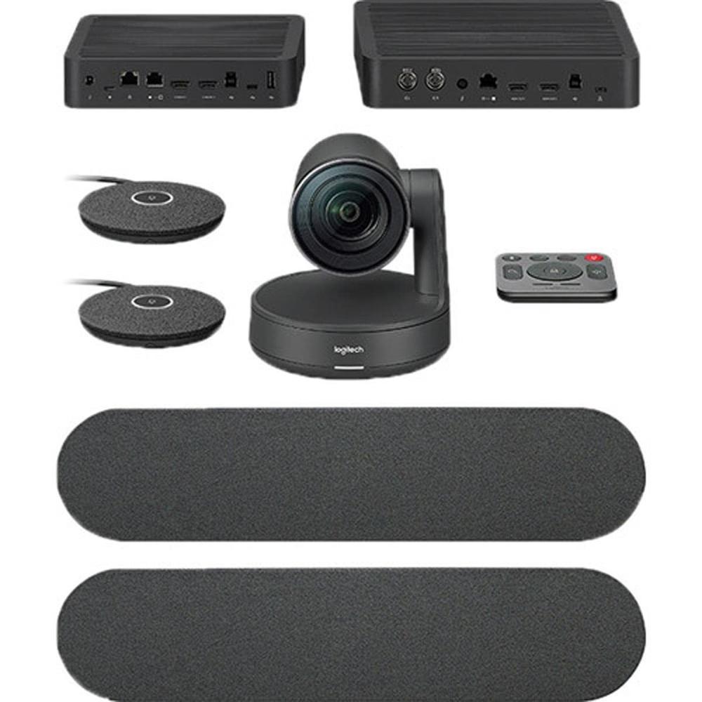 Logitech Rally Plus - Premium Plastic Metal Fabric, 7.2x6x6 In, 4k Ultra-hd Ptz Camera, Modular Audio, Rightsense Technology