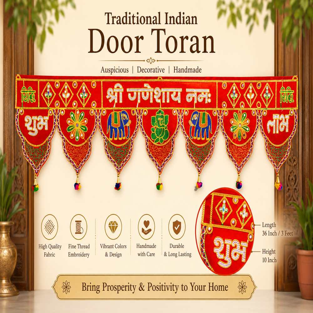 KRISHNA HANDLOOM Decorative Festival Temple Entrance Art X 3