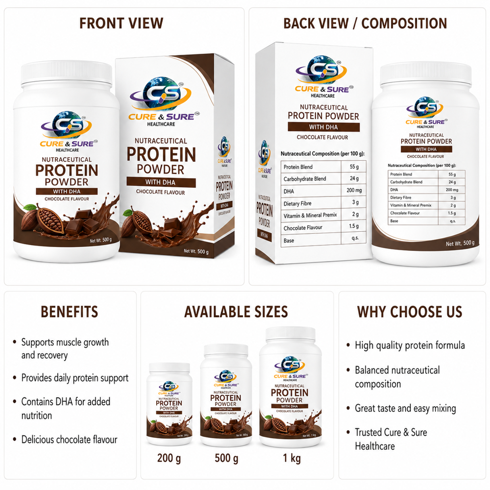 Nutraceutical Protein Powder With Dha With Chocolate Flavour Third Party Manufacturing