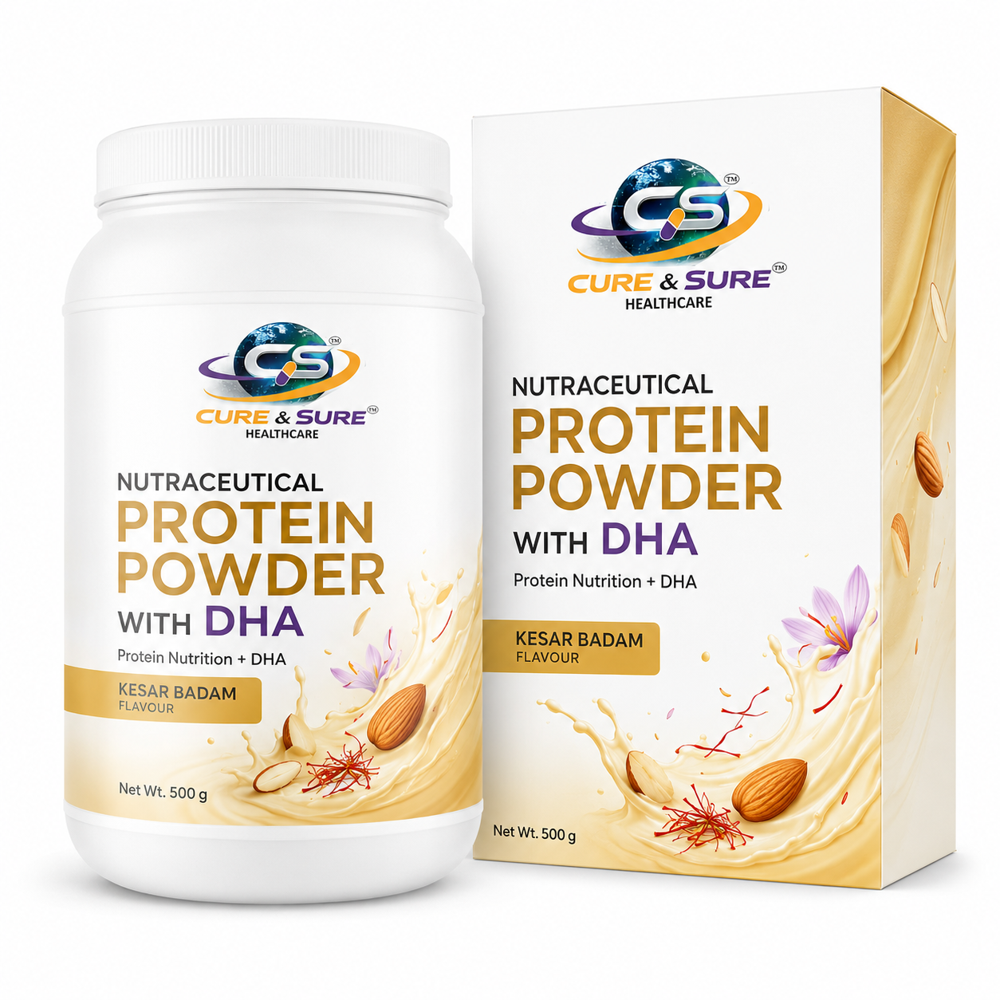 Nutraceutical Protein Powder With Dha With Kesar Badam Flavour Third Party Manufacturing - Best Before: 24 Months