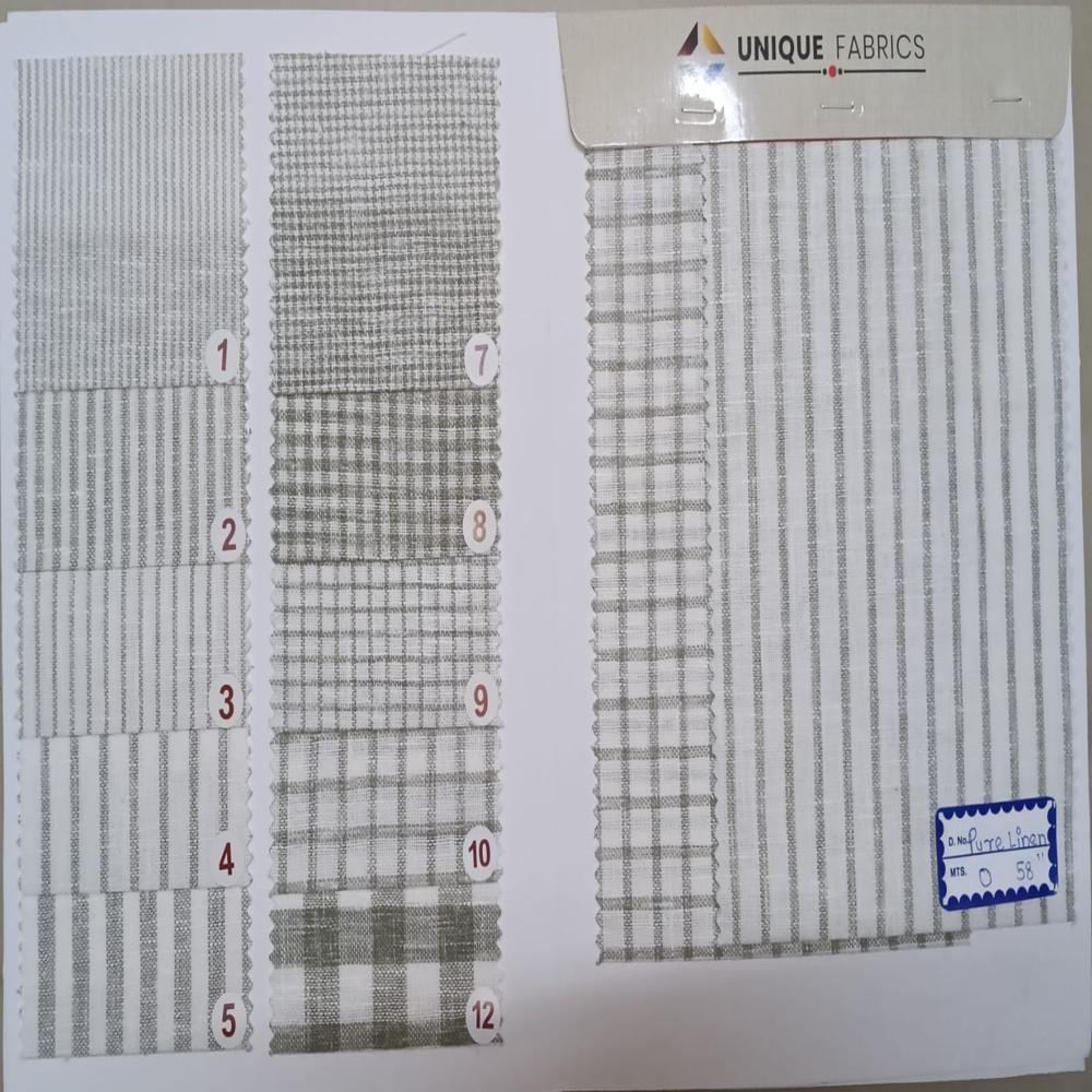 COTTON LINEN CHECKS & STRIPES SHIRTING FABRICS