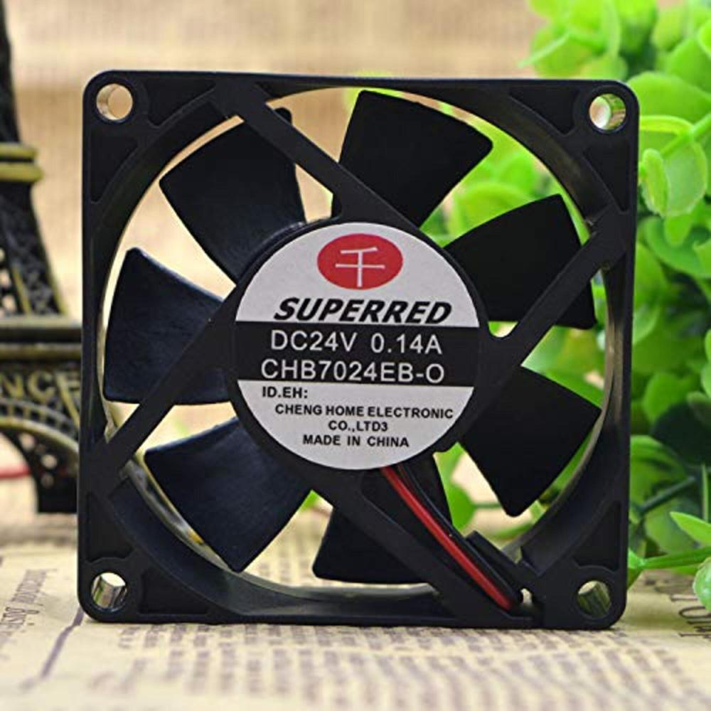 SUPERRED CHB7024EB-O 24V DC 0.14A 7025mm Ball Bearing Industrial Axial Cooling Fan