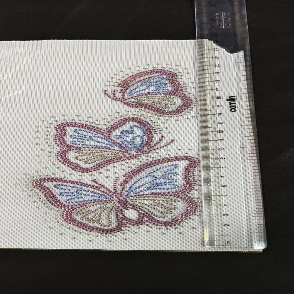 Premium Butterfly Rhinestone Heat Transfer Sticker Set | Crystal Hotfix Butterfly Design For T-Shirts, Fashion Garment & Kids Wear - Color: Pink