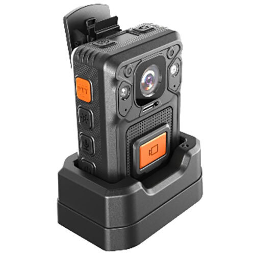 AT 522 Police Body Worn Camera - Matte Black Rugged Casing, Wide-Angle CMOS, Night Vision, Docking Station
