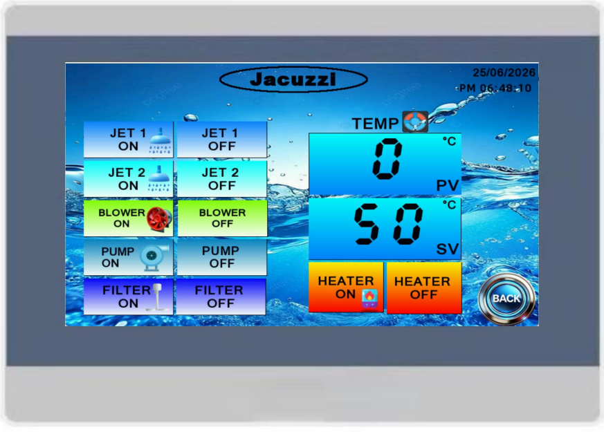 HMI Based Jacuzzi Control Panel