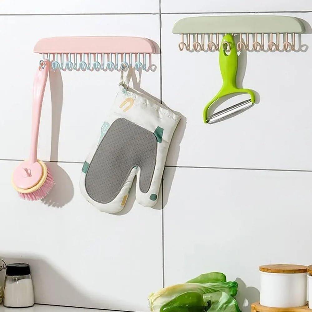 Multi-Hook Closet Hanger with 8 Adjustable Hooks for Clothes Storage