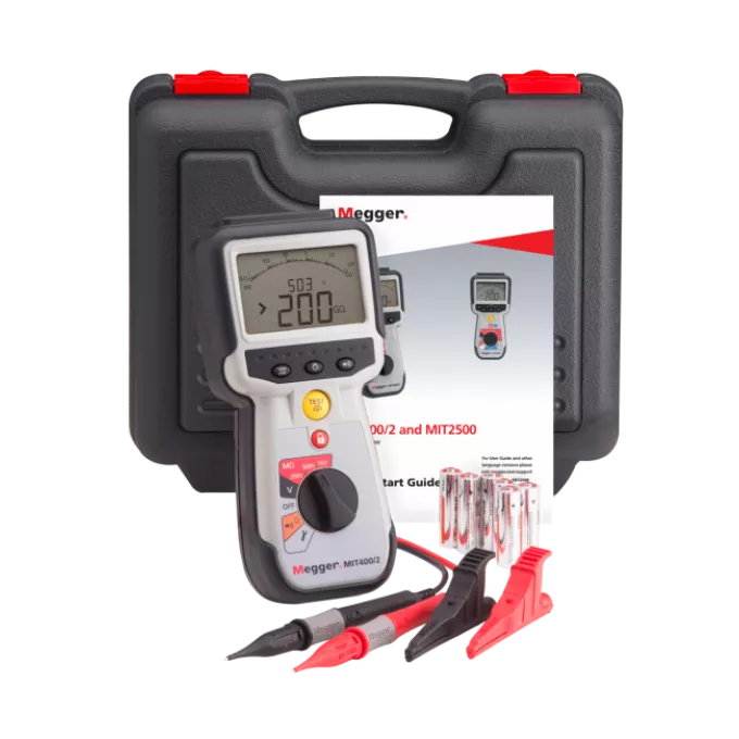 Insulation Testers 400/2 Series - High Impact Plastic, 203x93x50 mm, Grey & Black | 2% Accuracy, CAT IV 600V, Auto-Discharge, IP54 Protection