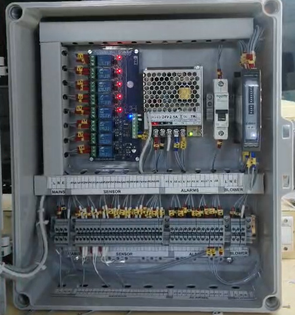 HMI Based Data Logger Panel with Alarms and Blower Control